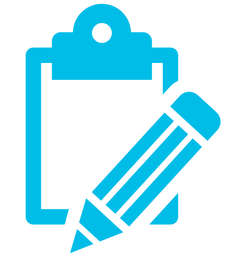 icon of a clipboard with a pencil