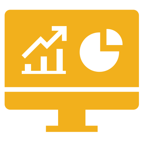 icon of data and graphs on a computer screen